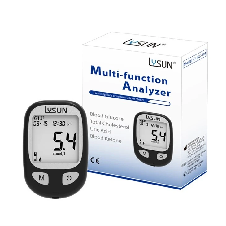 The Lysun Blood Glucose, Uric Acid, Blood Ketone ,Total Cholesterol Meter 4 in 1 GUKC-102 suppliers